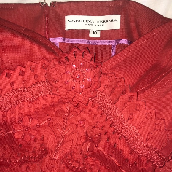 Carolina Herrera Dresses & Skirts - Carolina Herrera red cocktail embellished dress.